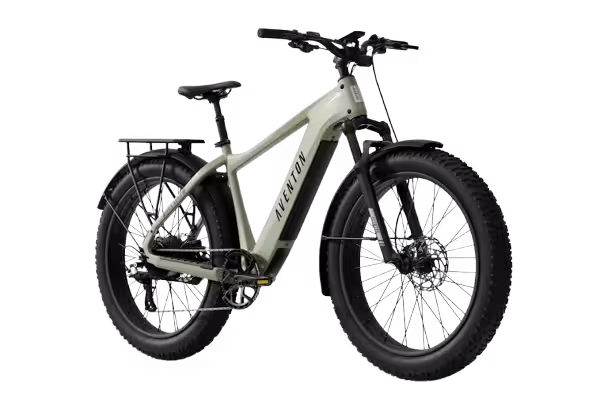 Aventon Aventure 3 step-over electric bike finished in Matcha: side-front view