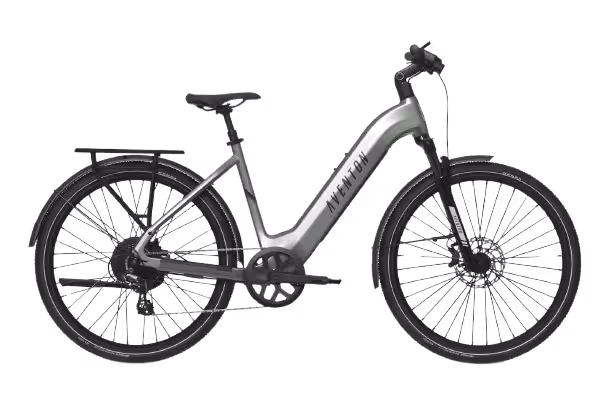 Aventon Level 3 Step Through in Glacier finish: sideview