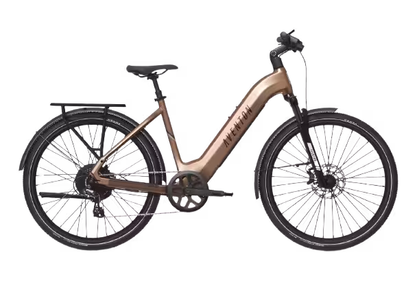 Side view of Aventon Level 3 Step Through in Sand