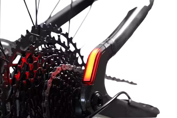 Aventon Ramblas Step Over Commuter Electric Bike: brake light-turn signal view