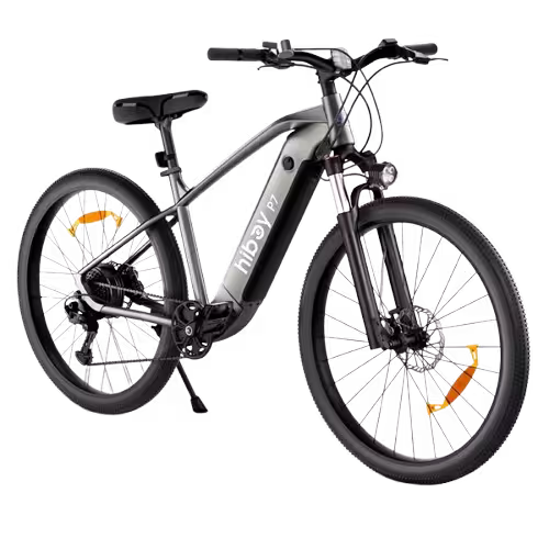 Hiboy P7 Commuter Electric Bike finished in gray – side front view
