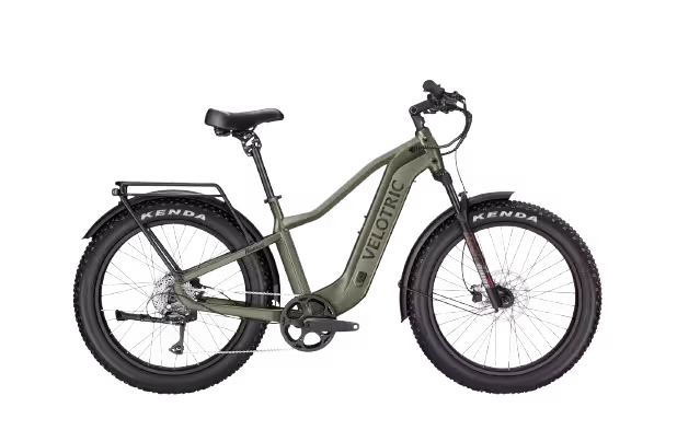 Velotric Nomad 2 Full Suspension Step-Over Fat Tire Electric Bike finished in Sage: side view