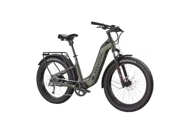 Velotric Nomad 2 Full Suspension Step-Thru Fat Tire Electric Bike finished in Medium Blue: side-frontview