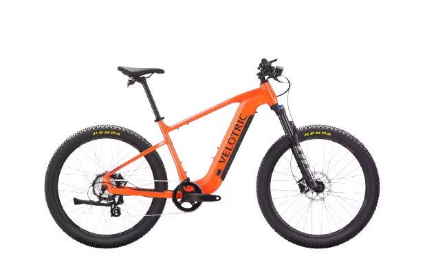 Velotric Summit 1 Hard-Tail Step-Over Semi-Fat Electric Bike finished in Orange: side view